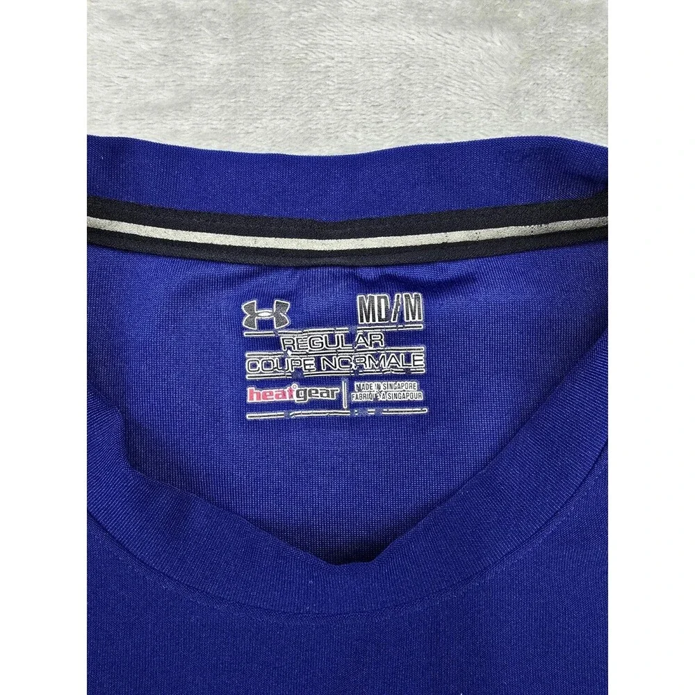 Under Armour Heatgear Mens Loose Fit Short Sleeve Athletic Shirt Blue Size M
